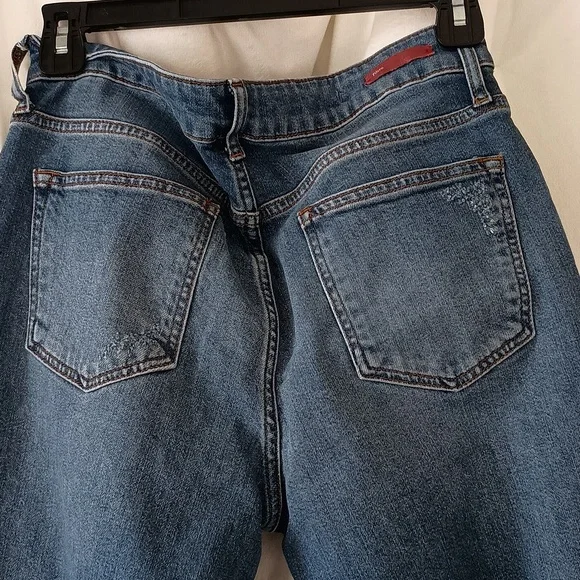 Pilcro And The Letterpress By Anthropologie Flare Jeans with Embroidered Red Hem - Picture 6 of 6